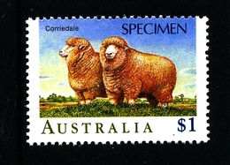 AUSTRALIA - 1989  $  1  SHEEP  SPECIMEN  OVERPRINTED  MINT NH - Plaatfouten En Curiosa