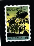 AUSTRALIA - 1991  $  1  ANZAC  SPECIMEN  OVERPRINTED  MINT NH - Abarten Und Kuriositäten