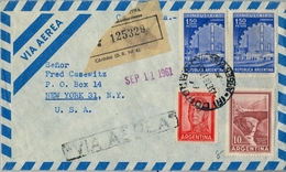 1961 . ARGENTINA , CERTIFICADO VIA AÉREA , CÓRDOBA - NUEVA YORK - Storia Postale
