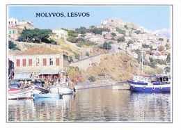 GREECE : COLOUR PICTURE POST CARD : COMMERCIALLY SENT TO GERMANY : MOLYVOS, LESVOS - Brieven En Documenten