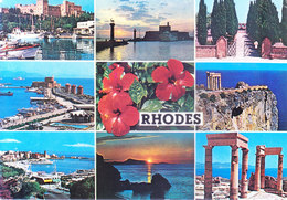 GREECE : COLOUR PICTURE POST CARD : COMMERCIALLY SENT TO GERMANY : RHODES, BIRTH PLACE CANCELLATION - Lettres & Documents