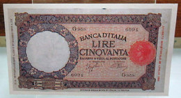 MINI BANCONOTA FAC-SIMILE LIRE CINQUANTA 1942 - Specimen