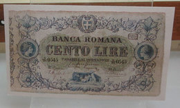 MINI BANCONOTA FAC-SIMILE LIRE CENTO BANCA ROMANA - Specimen