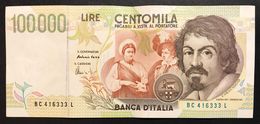 100000 Lire CARAVAGGIO 2° TIPO SERIE C 1995  LOTTO 1620 - 100000 Lire