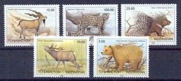 Tajikistan 1993 Fauna. Protected Animals. Bear. Leopard... 5v** - Bears