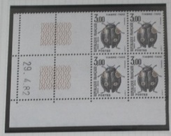 Bloc De 4 Neuf Sans Charniere Taxe N°111 Coin Daté 29.04.82 - Postage Due