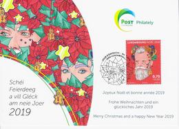 Wenskaart Joyeux Noel Et Bonne Annee 2019 Speciale Afstempeling 2018 - Commemoration Cards