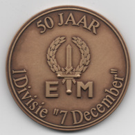 Netherlands: 50 Jaar 1Divisie 7 December. Military Coin, Medal - Other & Unclassified