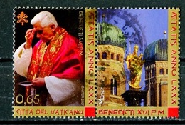 Vatican - Vatikanstadt 2007 Y&T N°1425 - Michel N°1574 (o) - 0,65€  Benoit XVI - Avec Vignette Attenante - Oblitérés