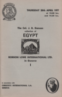 Egypt: Auction Catalogue Of The Col. J.R. Danson Collection Of Egypt, 1977 - Catalogues De Maisons De Vente