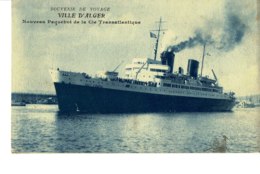 Cpa Paquebot Ville D'Alger. - Steamers