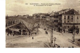 Cpa Narbonne Bd Frédéric Mistral Et Promenade De La Gare. - Narbonne