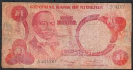 NIGERIA P19a 1 NAIRA  1979 #G/89 Signature 7  AVF  NO P.h. - Nigeria