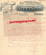 86- POITIERS- LETTRE NIVET FRERES- EPICERIE DROGUERIE CONFISERIE CAFES-1 BOULEVARD DU GRAND CERF-1926 - Drogisterij & Parfum