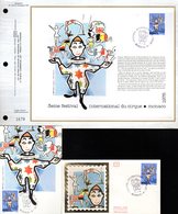 🎪 " III° FESTIVAL DU CIRQUE 1976  " Sur LOT (Feuillet CEF + Carte Maxi + Env. 1er Jour). N° YT 1078 Parfait état - Cirque