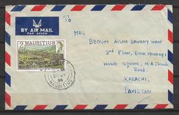 USED AIR MAIL COVER MAURITIUS  TO PAKISTAN - Mauritius (1968-...)