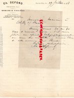 86- PORT DE PILES- RARE LETTRE MANUSCRITE SIGNEE CH. DEFOND- GRAINS GRAINES-HORTICULTURE AGRICULTURE-1913 - Landwirtschaft