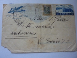Busta Viaggiata Dall'Eritrea A Treviso POSTA AEREA 1938 - Storia Postale (Posta Aerea)