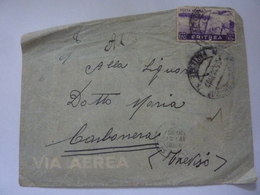Busta Viaggiata Dall'Eritrea A Treviso POSTA AEREA 1938 Con Lettera Manoscritta - Poststempel (Flugzeuge)