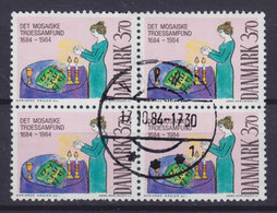 Denmark 1984 Mi. 818   3.70 Kr Jüdische Gemeinde In Kopenhagen 4-Block Deluxe Cancel VARDE !! - Blocchi & Foglietti