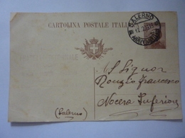 Cartolina Postale Viaggiata Da Salerno A Nocera "Ditta Cicli RITONDALE Salerno"  1922 - Marcofilie (Luchtvaart)