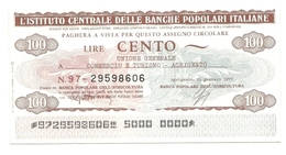 1977 - Italia - Istituto Centrale Delle Banche Popolari Italiane - Unione Generale Commercio E Turismo - Agrigento ---- - [10] Chèques