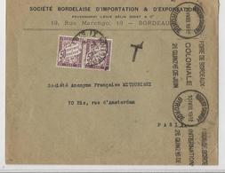 Lettre De Bordeaux à Paris - 1933 - Non Affranchie Et Taxée à 1 Fr - 1859-1959 Brieven & Documenten