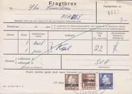 Denmark Postfærge Post Ferry Fragtbrev Freight Letter (Meat, Kød) To Fanø 1974 FANØ - ESBJERG FÆRGERI  !! - Paquetes Postales