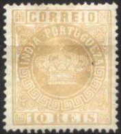 PORTUGUESE INDIA, 1877, «CROWN» TYPE, CE#49, 10 R., FINE PAPER, DENT. 13 1/2, MNG (4) - Portugiesisch-Indien