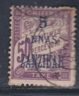 Zanzibar Taxe N° 5 O : 5 Annas Sur 50 C. Lilas Oblitération Moyenne Sinon TB - Used Stamps