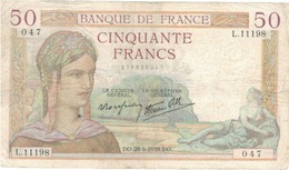 50 Francs "Cérès" - 28/09/1939 - France - 50 F 1934-1940 ''Cérès''