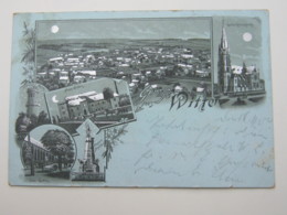 WITTEN , Mondschein Litho   Schöne Karte Um 1900     , Mit Marke Und Stempel - Witten