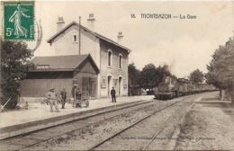 37 MONTBAZON La Gare   CPA Ed Georges Rouget N°18  ( Train - Locomotive - Chemin De Fer) - Montbazon