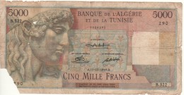 ALGERIA 5000 Francs  P109    ( Dated 13-12-1949 ) - Algérie