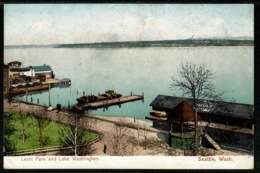 Ref 1257 - Early Postcard - Leshi Park & Lake Washington - Seattle USA - Seattle