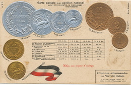 Embossed Card La Nouvelle Guinée Gold And Silver Coins Embossed - Papoea-Nieuw-Guinea