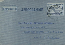 Aerogramme Sent From Madang To Cuba   1953 - Papoea-Nieuw-Guinea