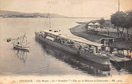 Hendaye        64          Bateau "Le Grondeur"  Vue Sur La Bidassoa Et Fontarrabie          (voir Scan) - Hendaye