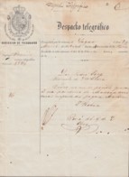 TELEG-262 CUBA (LG1496) SPAIN ANT. TELEGRAM 1861. TIPO II TELEGRAPH. MODELO DE TELEGRAMA. - Télégraphes