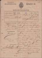 TELEG-268 CUBA (LG1501) SPAIN ANT. TELEGRAM 1885 TIPO IX TELEGRAPH MODELO DE TELEGRAMA - Telégrafo