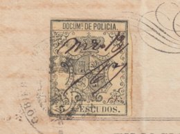 POL-78 CUBA (LG1536) SPAIN ANT. OLD PASSPORT TO SPAIN ANT. 1867 + REVENUE POLICE 5 ESC. - Strafport