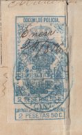 POL-79 CUBA (LG1537) SPAIN ANT.OLD PASSPORT TO SPAIN ANT. 1876 + REVENUE POLICE 2 PTAS. - Strafport