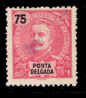 ! ! Ponta Delgada - 1897 D. Carlos 75 R - Af. 20 - No Gum - Ponta Delgada