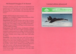 United Kingdom - BTG321, McDonnell Douglas F-18 Hornet, Limited Edition + Folder, Air Force, 5 U, 600ex, 6/94, Mint - BT Emissions Générales