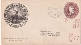 USA 1884    ENTIER POSTAL/GANZSACHE/POSTAL STATIONERY  LETTRE ILLUSTREE DE HARTFORD - ...-1900