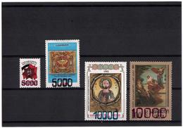 Georgia.1994 Ovpt 4v:5000,5000,10000,10000 On Flag,Art,.(#4-7)  Michel # 80-83 - Georgien