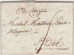 Lettre 1806 / 10 Frimaire An 6 / Cursive Strasbourg / Adressée St-Dié 88 - Unclassified