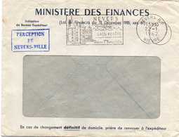 Perception Ministère Des Finances, Belle Enveloppe Fenétre   NEVERS-VILLE  1962 DAGUIN  (1) - Enveloppes Types Et TSC (avant 1995)
