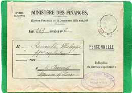 Perception Ministère Des Finances, Belle Enveloppe 1940   POUILLY Sur LOIRE  Tampon Orléans  (2) - Enveloppes Types Et TSC (avant 1995)