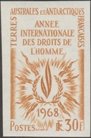 TAAF 1968 Y&T 27 Michel 45. Essai De Couleurs Ocre. Année Internationale Des Droits De L'Homme - Imperforates, Proofs & Errors